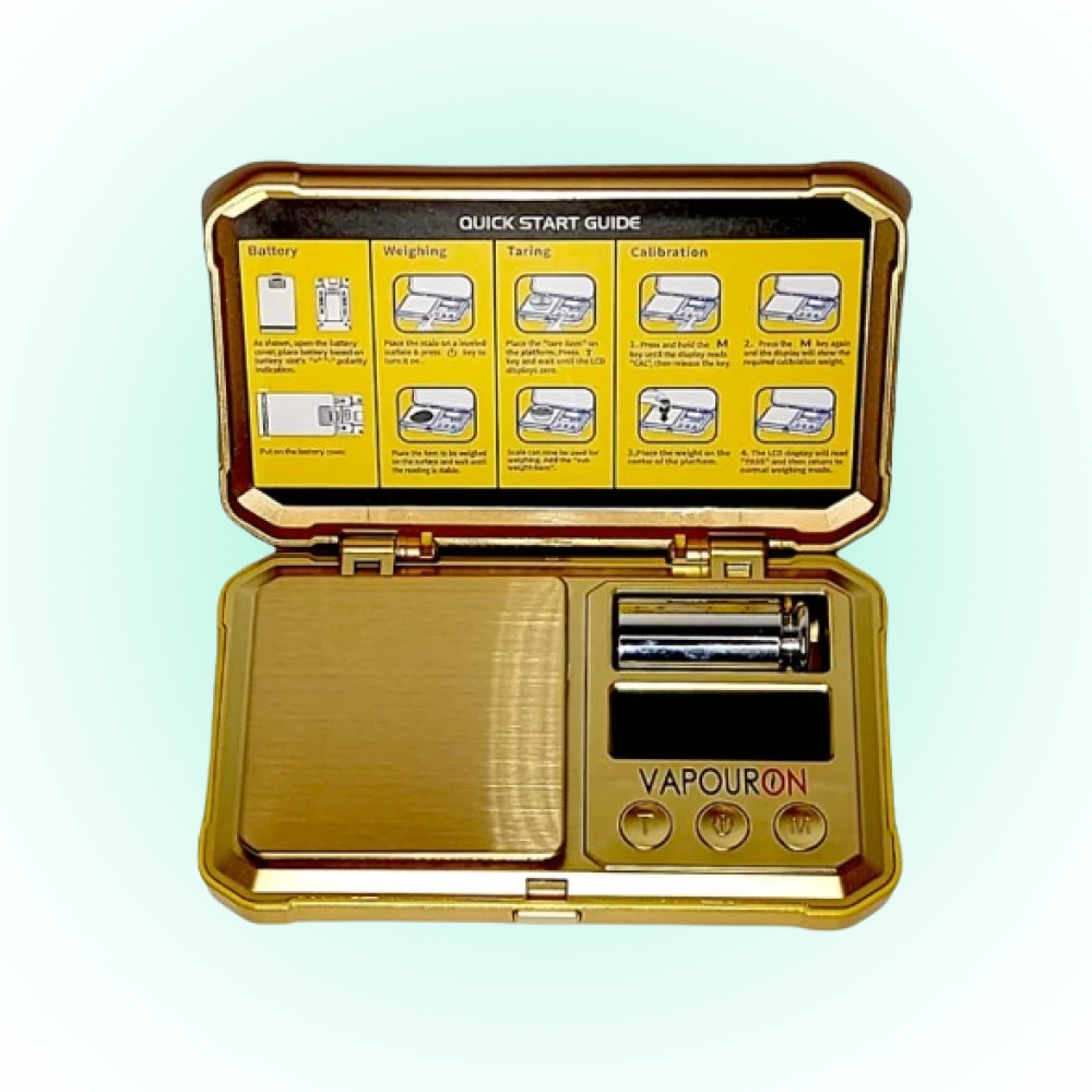 VAPOURON Digital Pocket Scale G200 (200g X 0.01g) Golden With Batteries