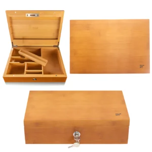 Premium Bamboo Wood Safe Storage Box