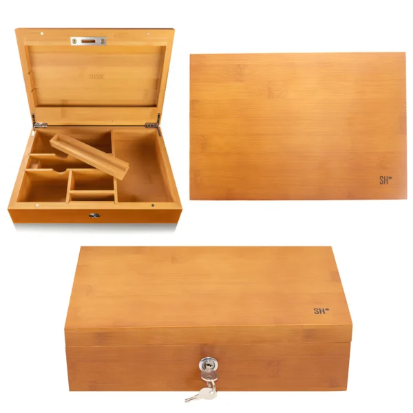 Premium Bamboo Wood Safe Storage Box