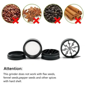 Premium Herb Grinder & Filter - Efficient Grinding, Magnetic Lid (Black) - Shop Now! 5x4cm/2x1.6inch