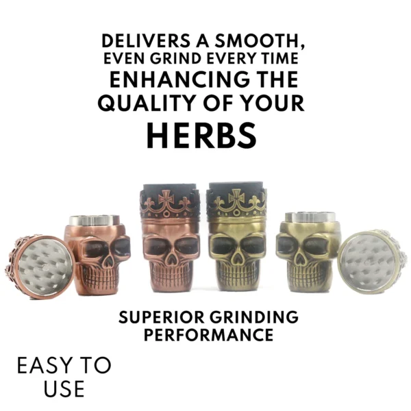 Skull Shaped Premium Herb Grinder & Filter