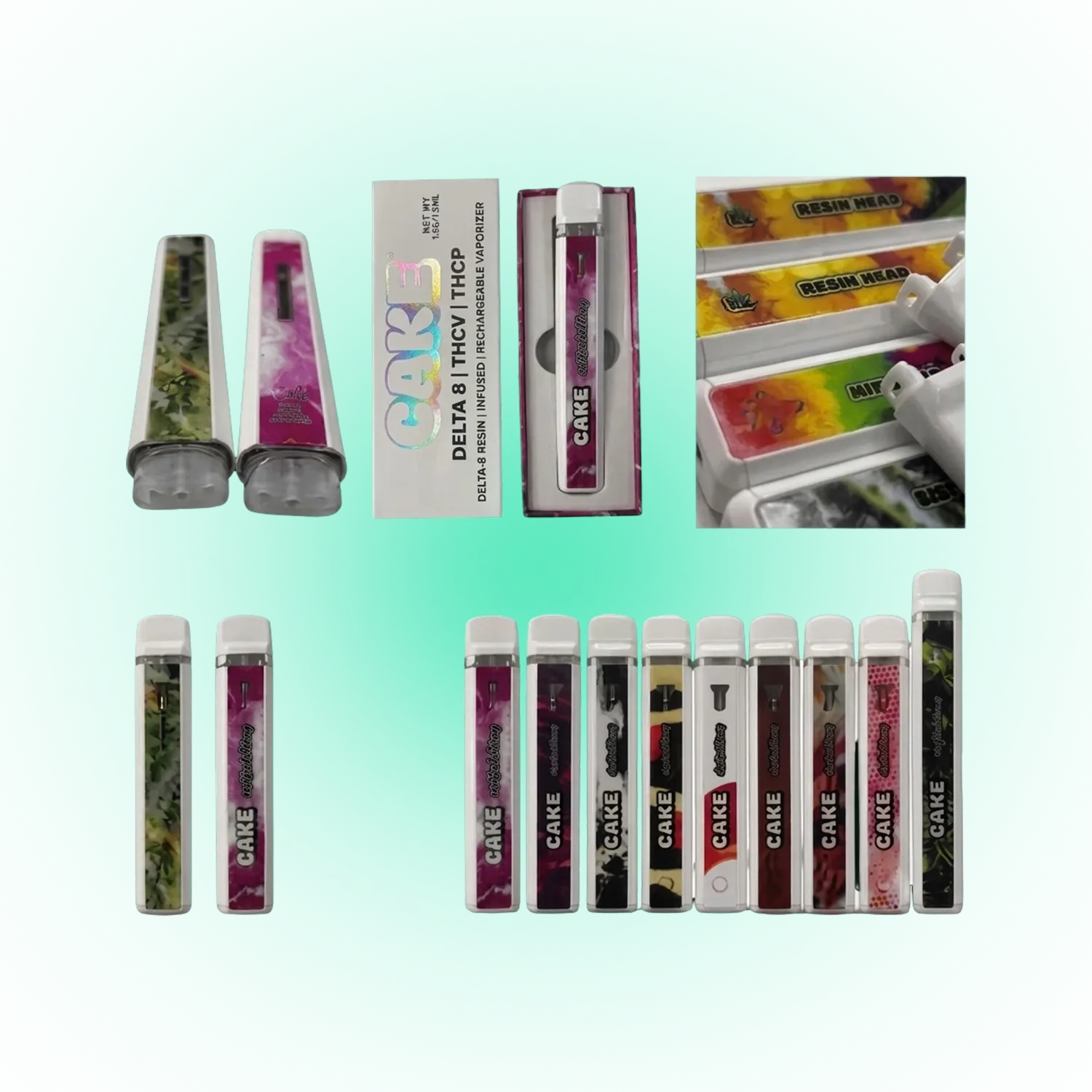 Cake Rechargeable Vape Pen 1.0ml Ceramic Atomizer Cartridge Empty (Hard Box)