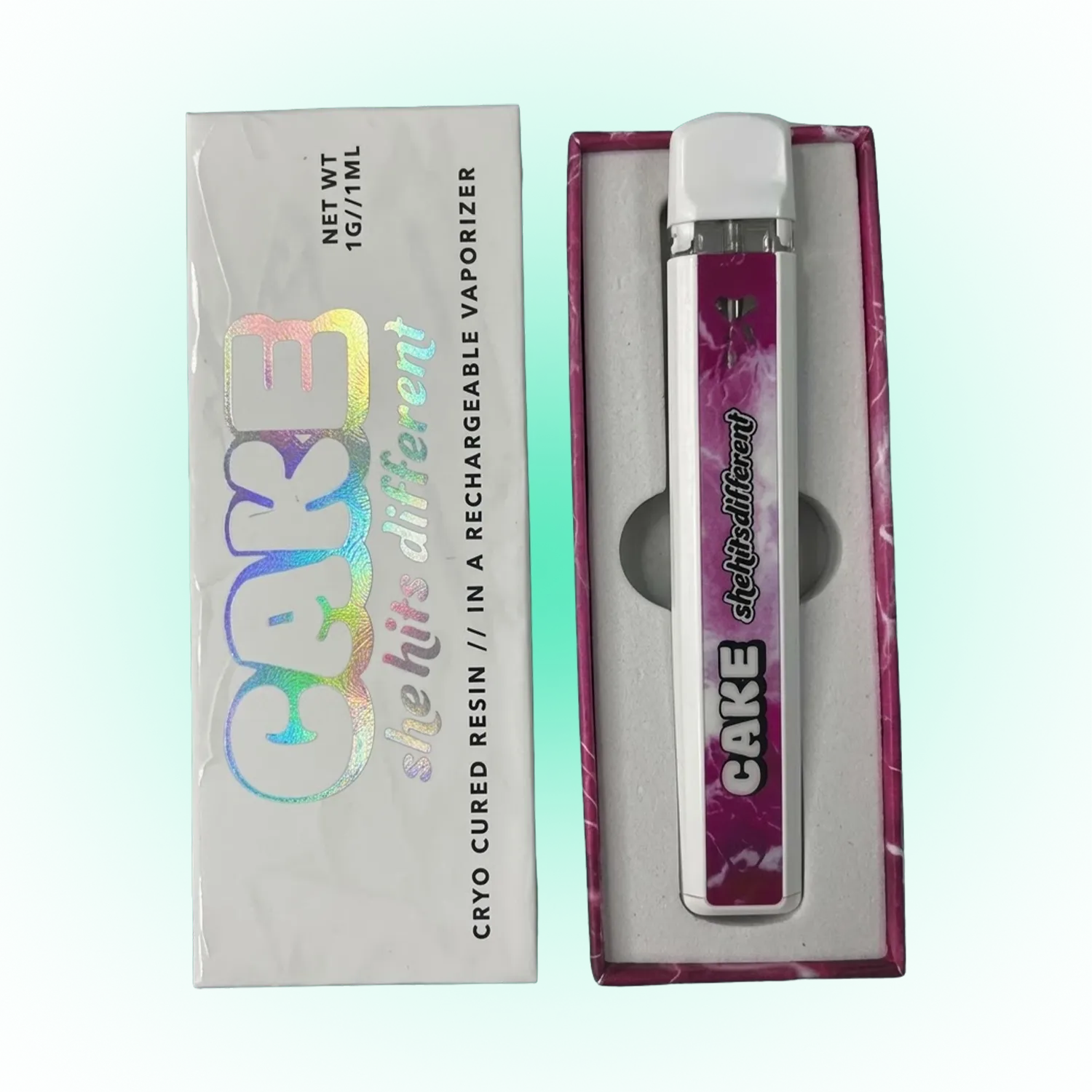 Cake Rechargeable Vape Pen 1.0ml Ceramic Atomizer Cartridge Empty (Hard Box)
