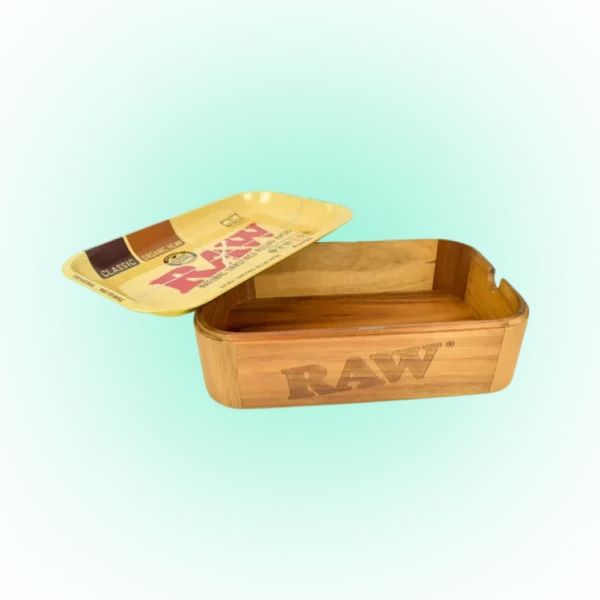 RAW MINI Wooden Cache Box with Mini Tray Lid - Bulk Carts