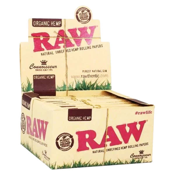 RAW Organic Connoisseur King Size Slim with Tips x24