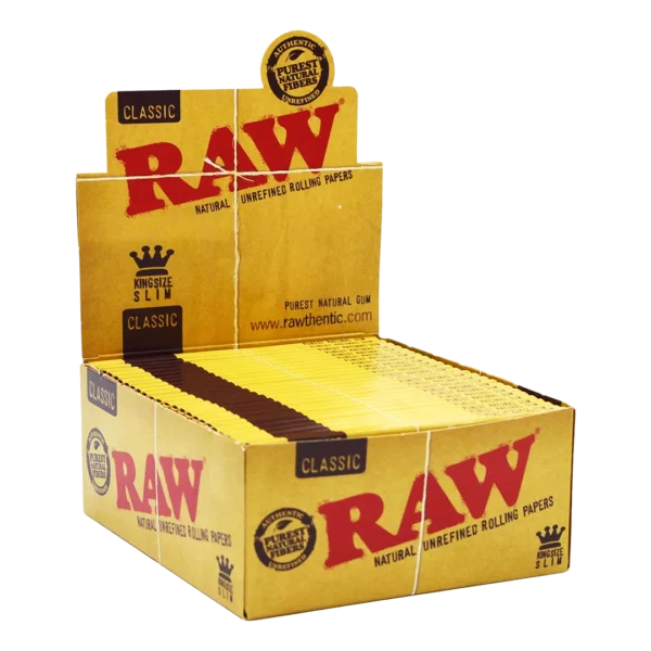Raw Classic King Size Slim Rolling Papers x50