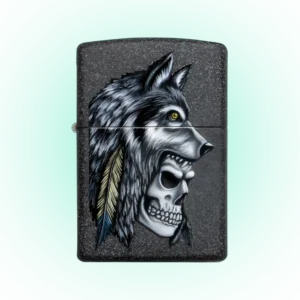 Wolf Skull Feather Design