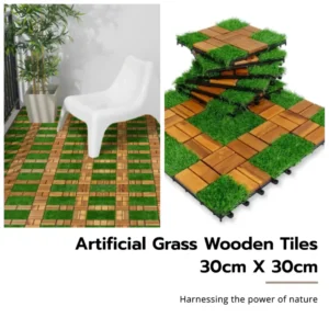 Enhance Your Outdoor Space with Artificial Grass Wooden Tiles