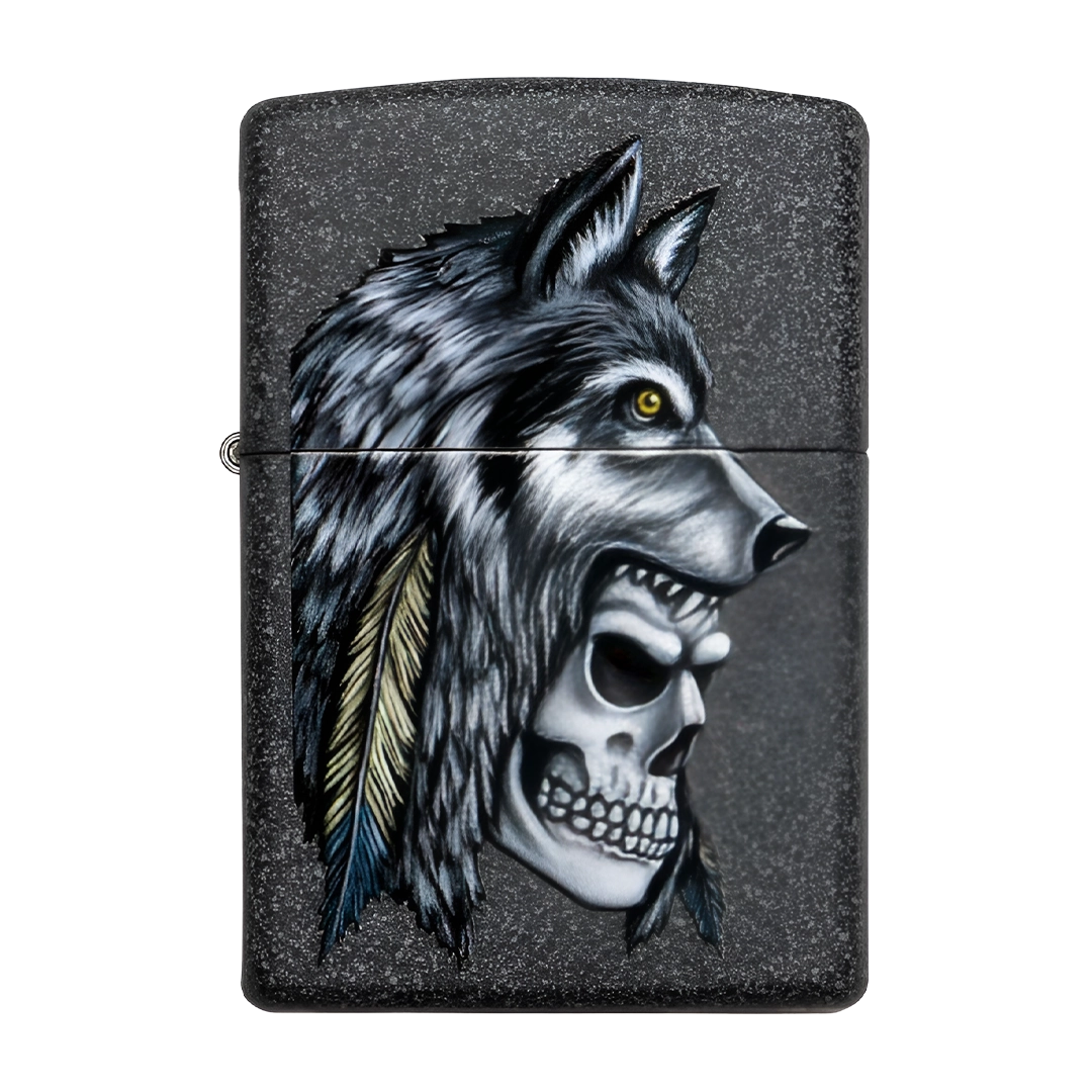Wolf Skull Feather Design