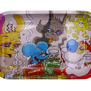 CRAZY CATS METAL ROLLING TRAY – LARGE