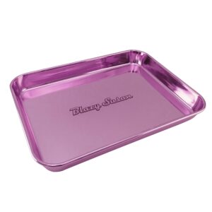 BLAZY SUSAN – METAL STAINLESS STEEL ROLLING TRAY – ROSE PURPLE