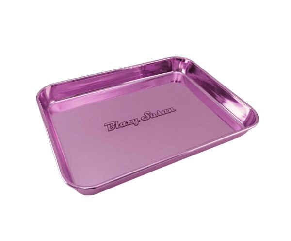 BLAZY SUSAN – METAL STAINLESS STEEL ROLLING TRAY – ROSE PURPLE