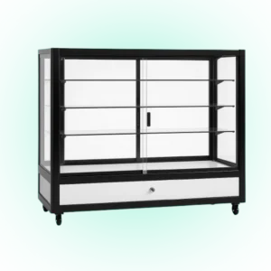Premium Glass Display Counter with LED Lights, Locks & Spotlights – 120cm x 45cm x 96cm