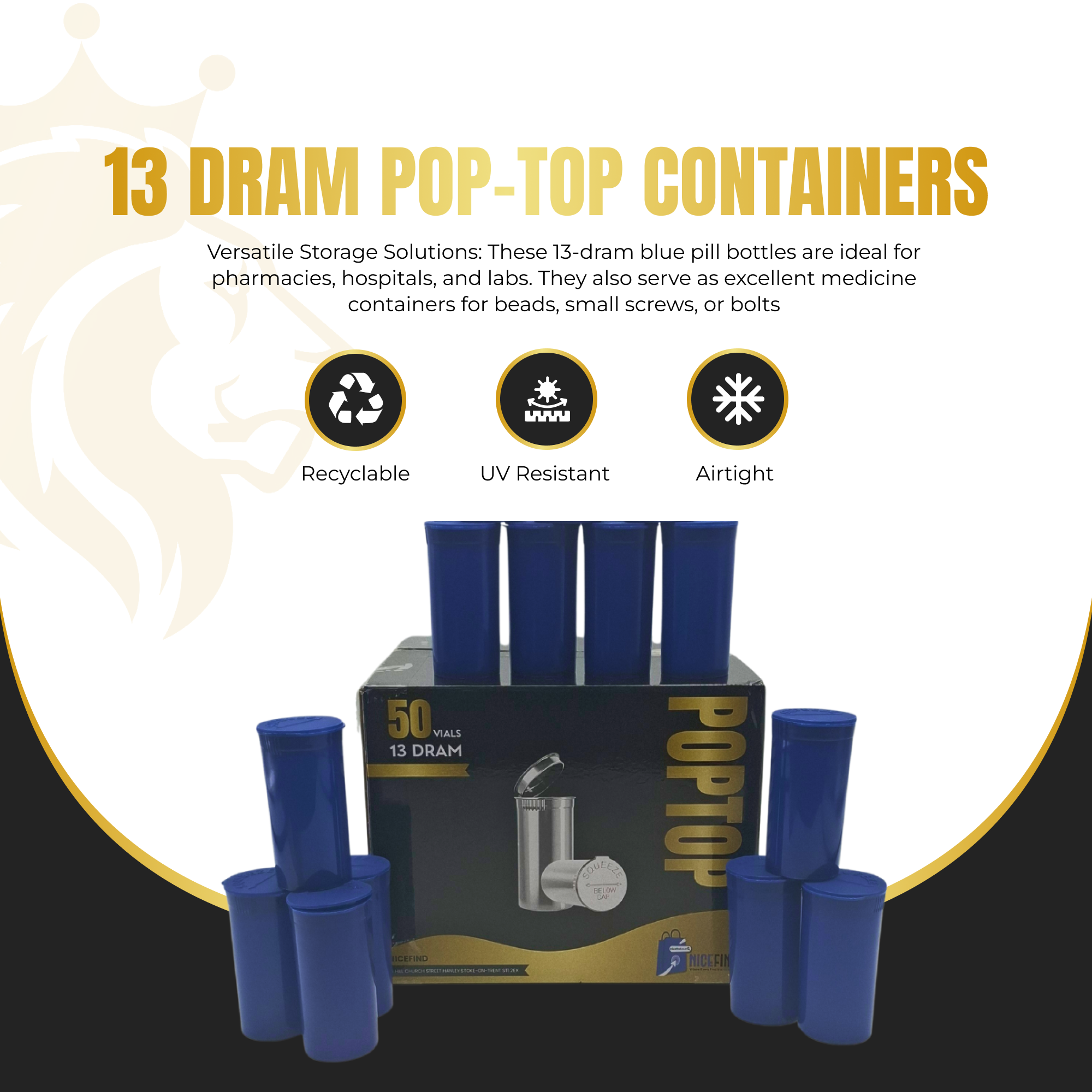 Pop Top 13 Dram Containers – Premium Smell-Proof, Airtight, Child-Resistant Storage Vials - Image 8