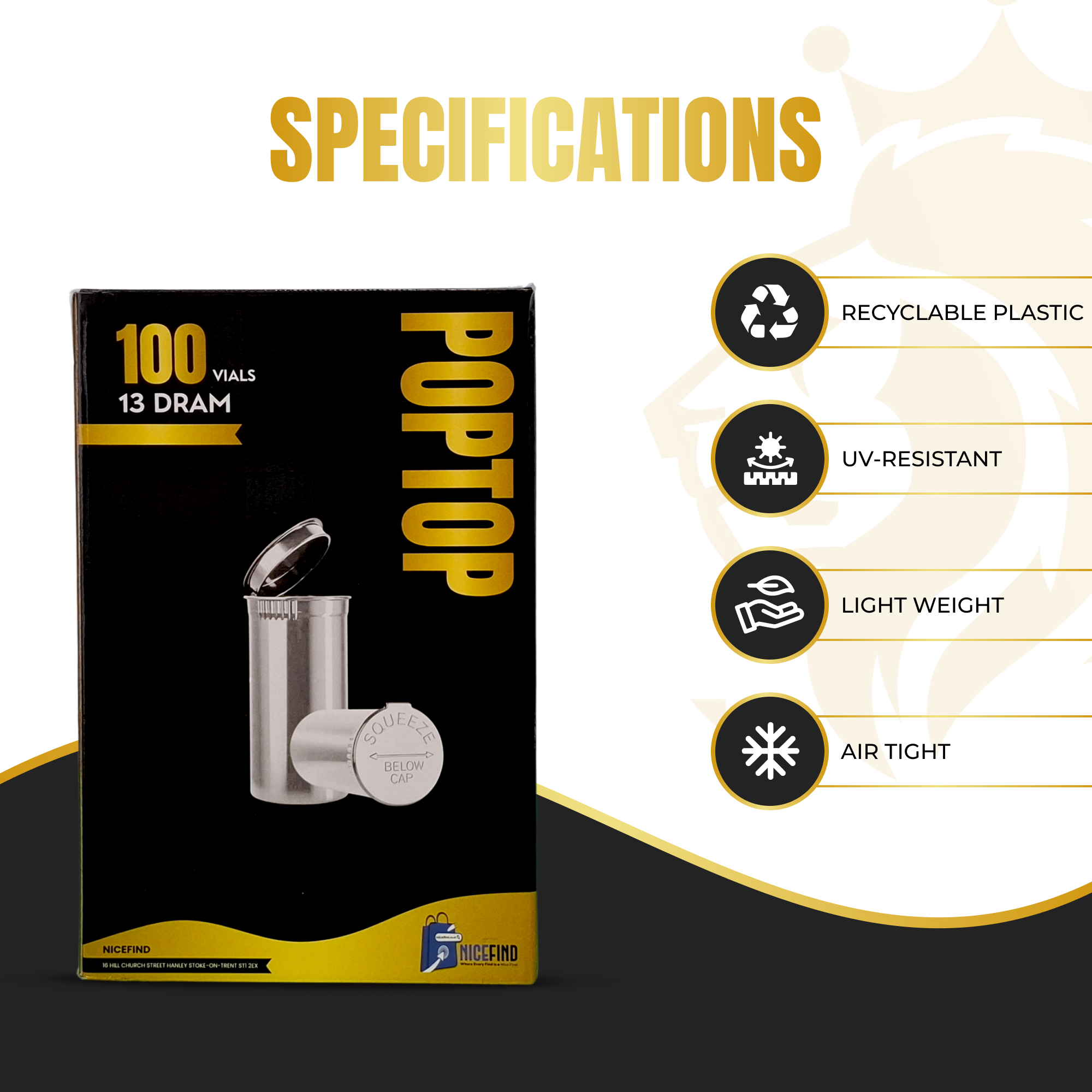 Pop Top 13 Dram Containers – Premium Smell-Proof, Airtight, Child-Resistant Storage Vials - Image 4