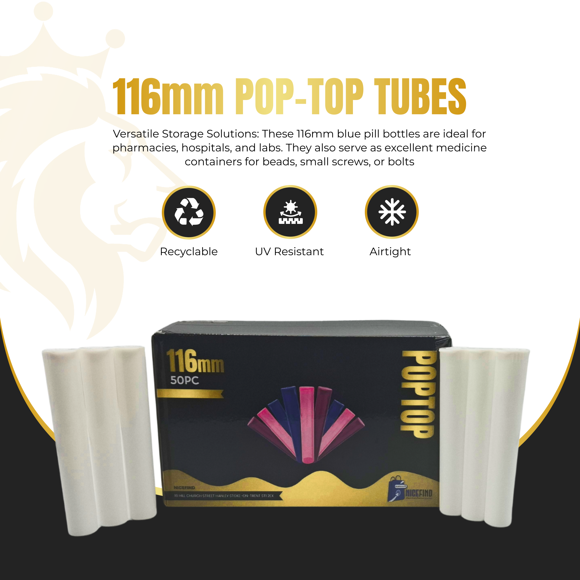 116mm Pop Top Tubes – Child-Resistant, Premium Smell-Proof Storage Tubes for Slim Products & Pre-Roll Packaging - Image 12