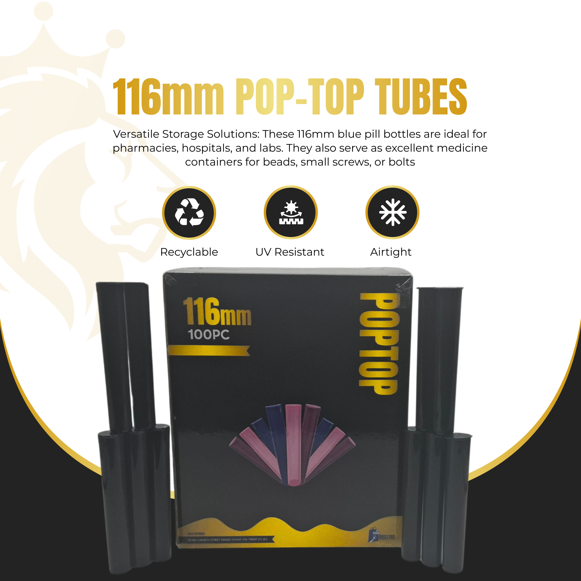 116mm Pop Top Tubes – Child-Resistant, Premium Smell-Proof Storage Tubes for Slim Products & Pre-Roll Packaging - Image 11