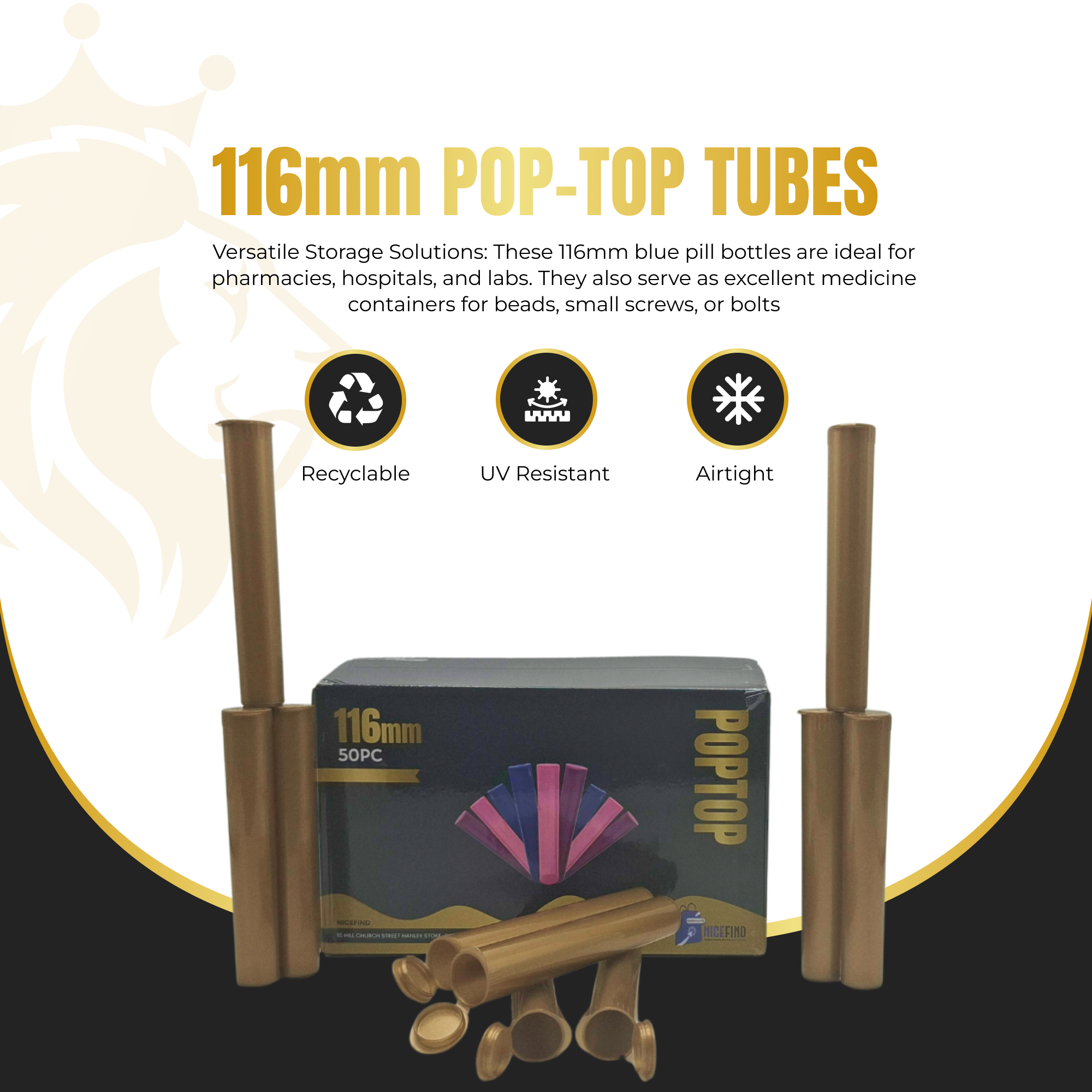 116mm Pop Top Tubes – Child-Resistant, Premium Smell-Proof Storage Tubes for Slim Products & Pre-Roll Packaging - Image 10