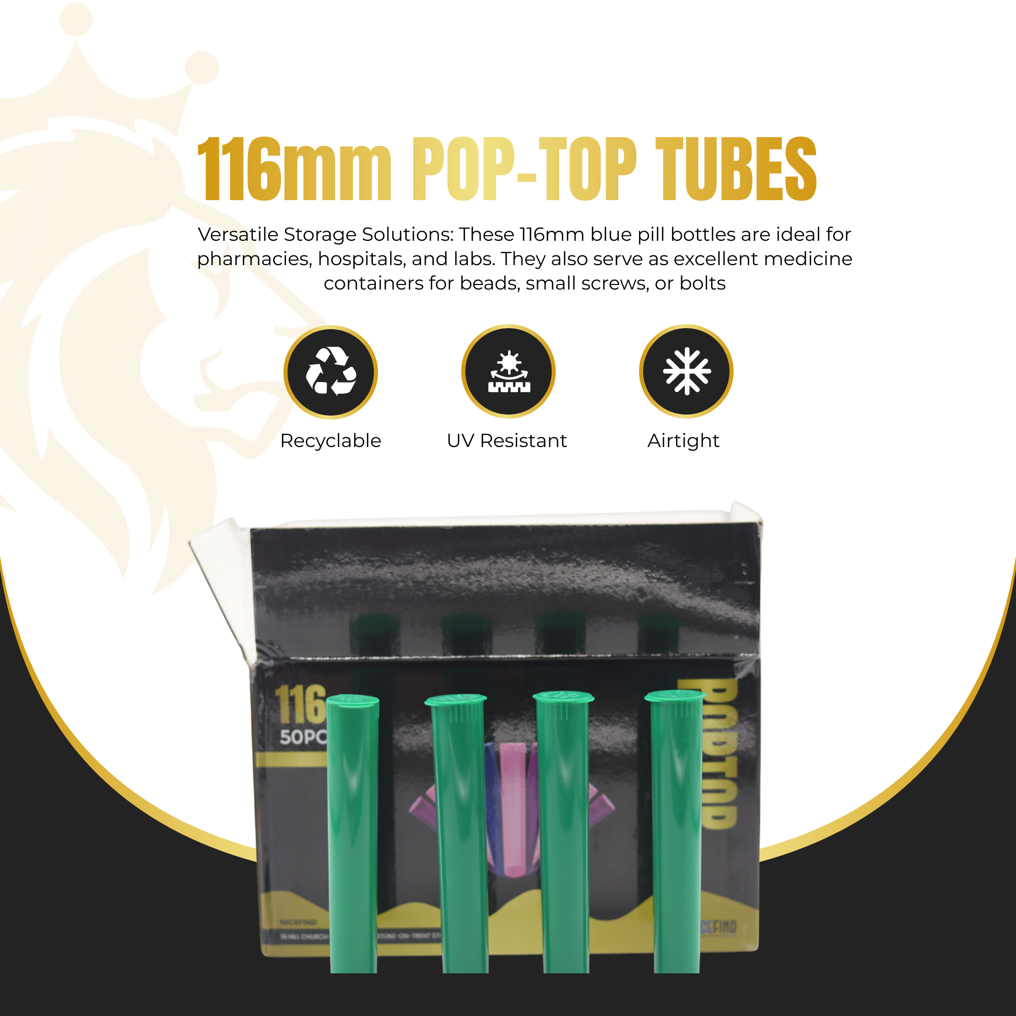 116mm Pop Top Tubes – Child-Resistant, Premium Smell-Proof Storage Tubes for Slim Products & Pre-Roll Packaging - Image 9