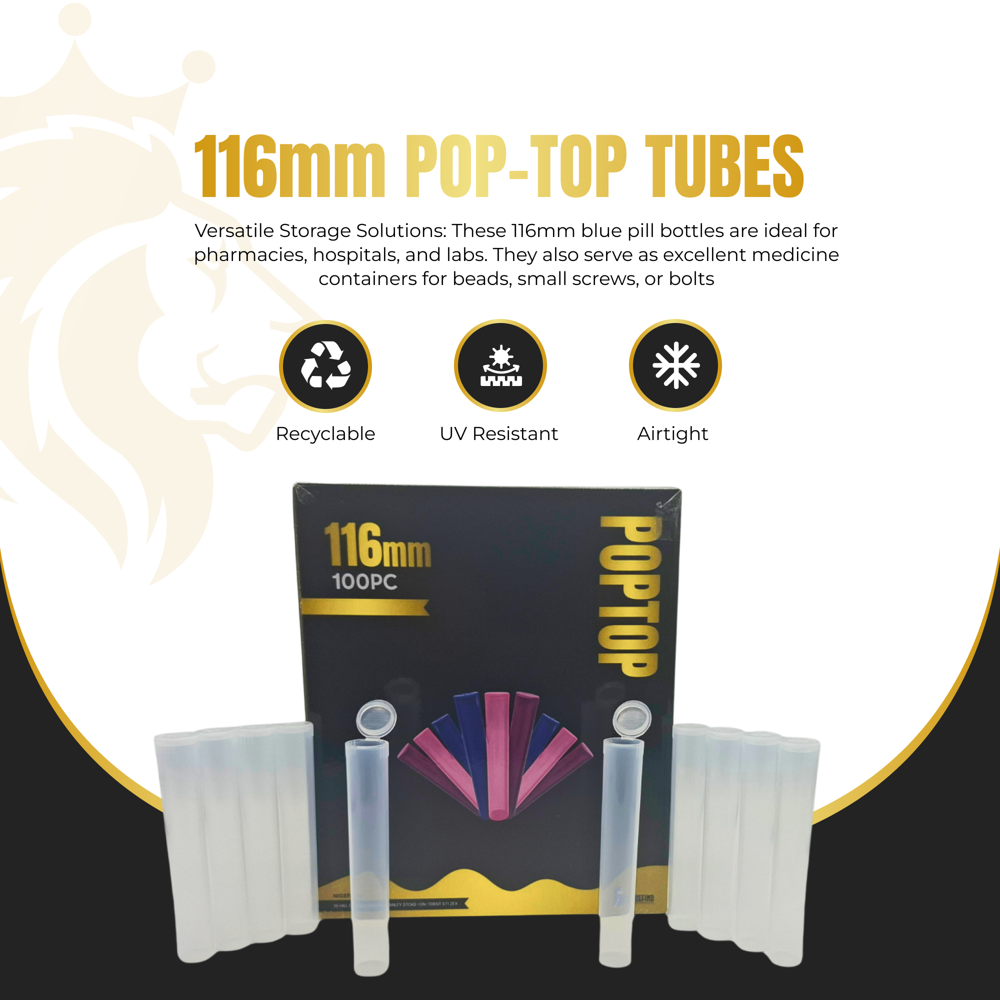 116mm Pop Top Tubes – Child-Resistant, Premium Smell-Proof Storage Tubes for Slim Products & Pre-Roll Packaging - Image 8