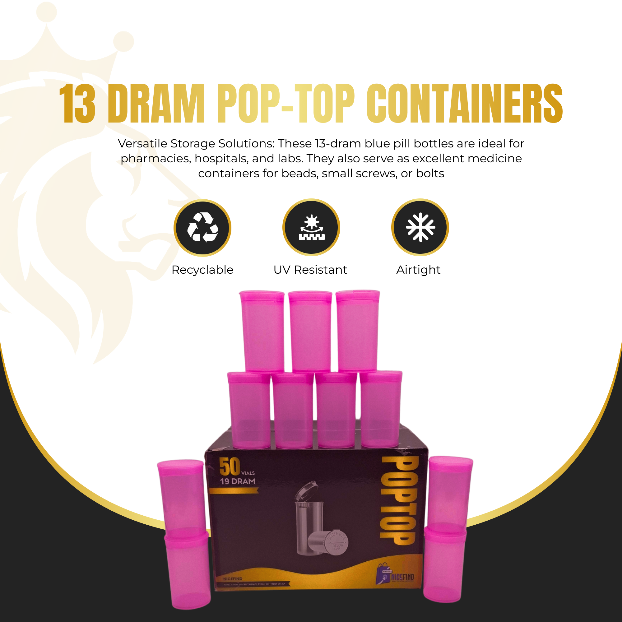 Pop Top 19 Dram Containers – Premium Smell-Proof Storage Vials for Supplements, Herbs & Small Items - Image 6