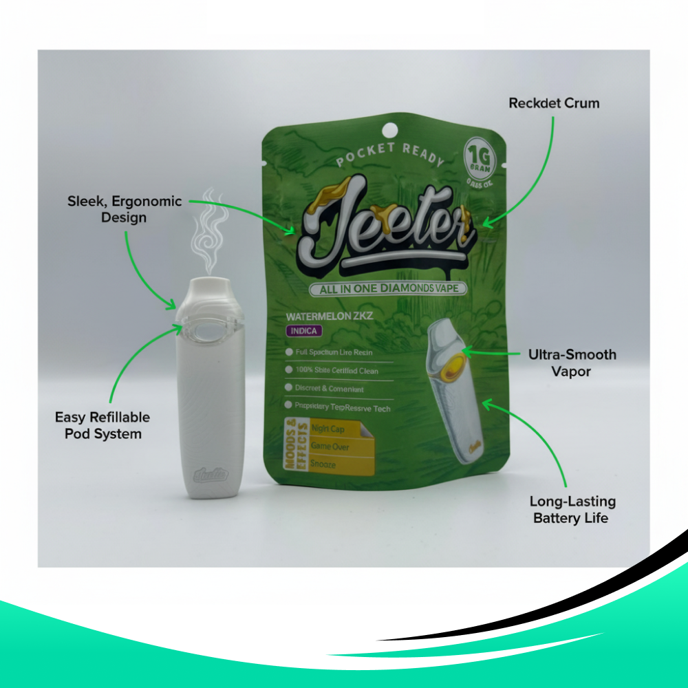 JEETER 1G Premium All-in-One Diamonds Vape – A DreamFields Brand | Lab Tested & Certified Clean