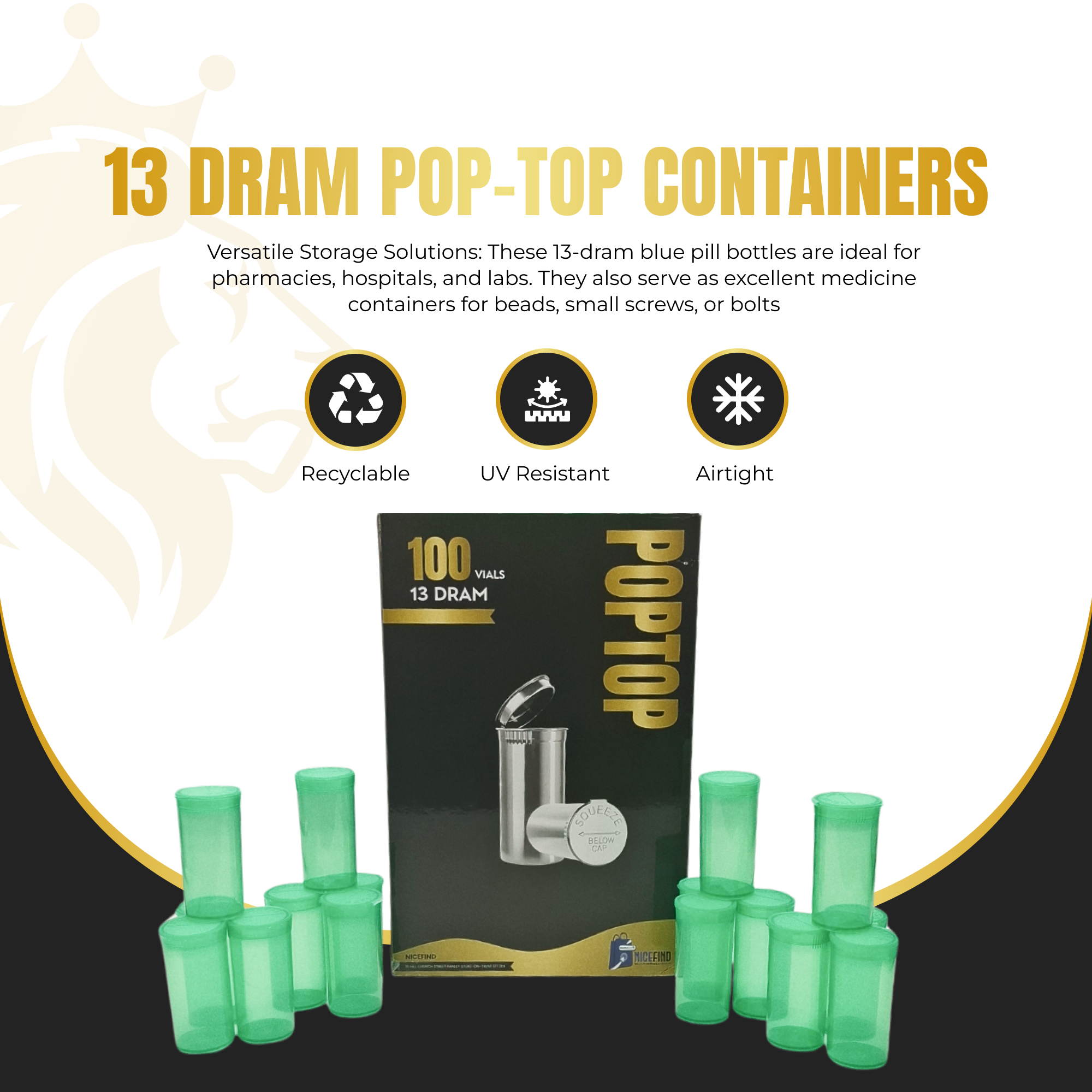 Pop Top 13 Dram Containers – Premium Smell-Proof, Airtight, Child-Resistant Storage Vials - Image 6
