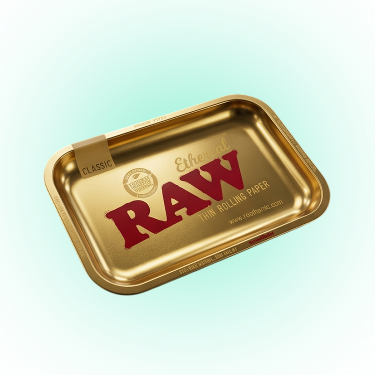 RAW Ethereal Tray – Gold Edition – Lightweight Polished Metal Organizer (Limited Edition)