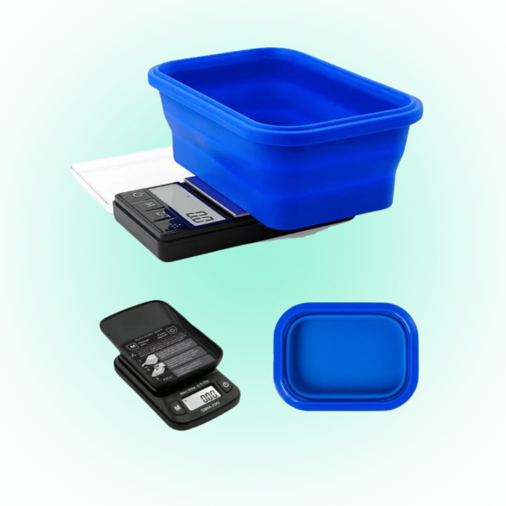 Mini Silicone Bowl Measuring Scale – 100g0.01g (Blue)