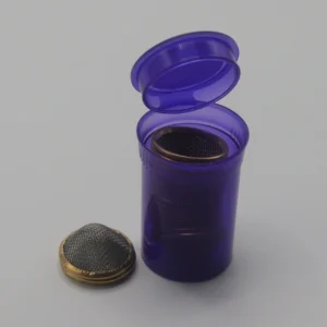 22mm Conical Pipe Filter Brass Screen (30 pcs) – Packed in 6 Dram Poptop Storage Container