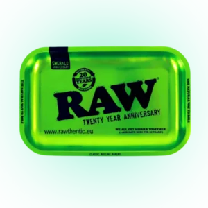 RAW 20th Anniversary Rolling Tray – Emerald Green – Medium Metal Tray – Limited Edition