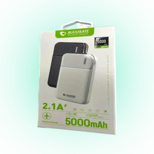 5,000mAh Compact Power Bank – Quick Charge, Safe, and Airplane Friendly