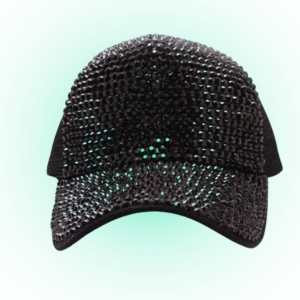 Cotton Shiny Stones Mesh Cap – Luxury Baseball Hat for Women & Girls