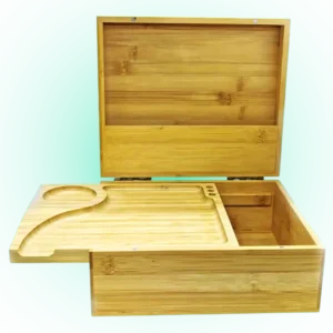 Sparkys Wooden Rolling Box – Large Premium Tobacco Rolling Box with Built-In Rolling Station