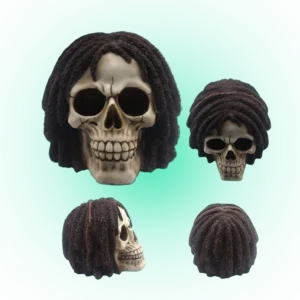 Rasta Skull Ornament – Ultimate Gothic Vibes! – Lightweight & Compact – Decor, Gift