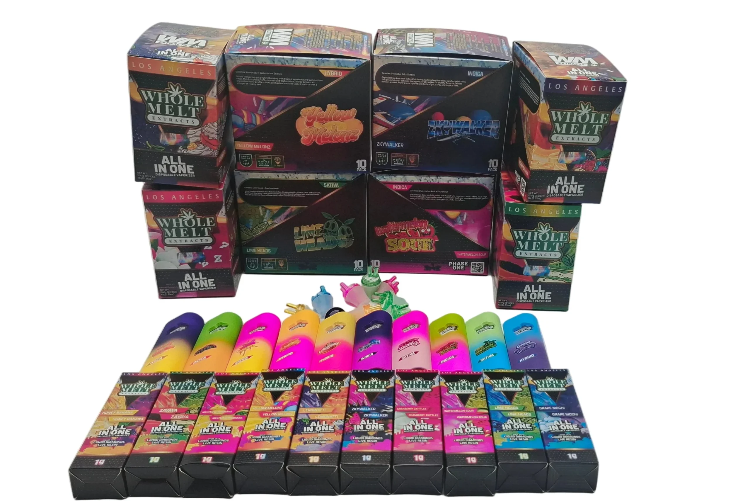 Whole Melt Extracts V7 (New) Empty Cart Phase One Liquid Diamond Live Resin All-In-One Vape Devices (100 Pack) - Image 2