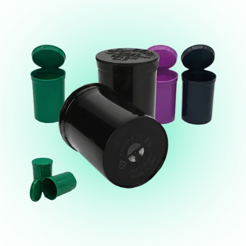30 Drams Pop Top Containers Vials - Child Resistant Bottles for Herbs & Medicine, Assorted Colors