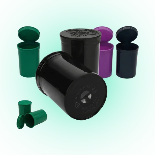 30 Drams Pop Top Containers Vials - Child Resistant Bottles for Herbs & Medicine, Assorted Colors