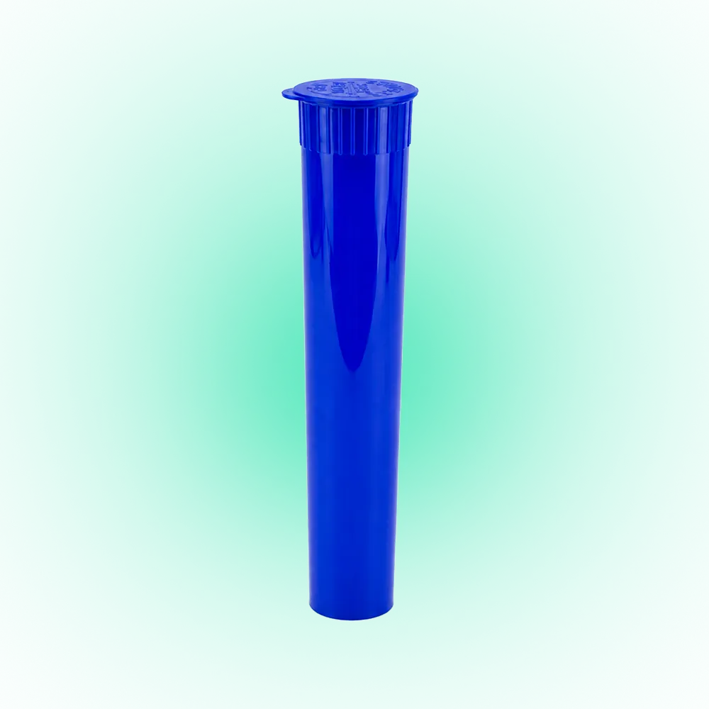 Blue 116mm Pop Top Tube – Slim PP Plastic Flip-Top Storage Container, 116mm x 18.6mm