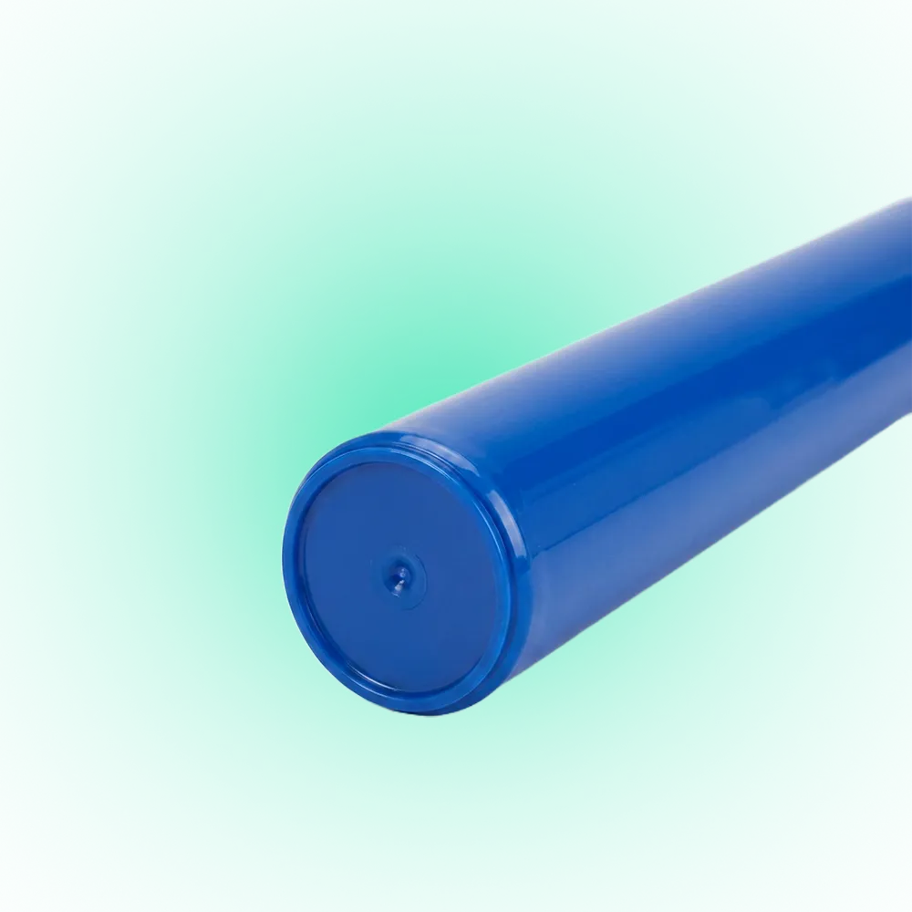 Blue 116mm Pop Top Tube – Slim PP Plastic Flip-Top Storage Container, 116mm x 18.6mm