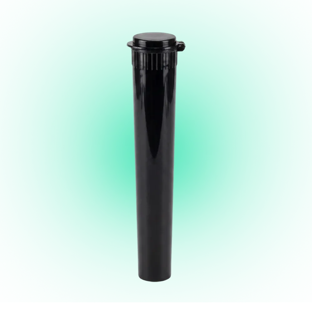 Black 116mm Pop Top Tube – 500 Pcs | Slim PP Plastic Flip-Top Storage Container, 116mm x 18.6mm
