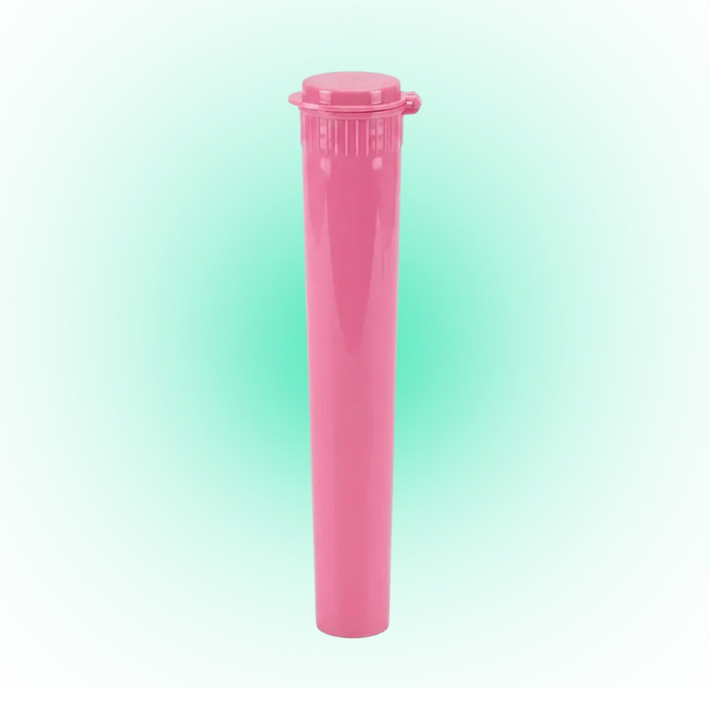 Solid Pink 116mm Pop Top Tube – 500 Pcs | Slim PP Plastic Flip-Top Storage Container, 116mm x 18.6mm
