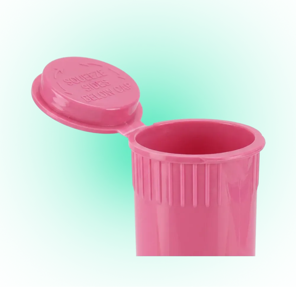 Solid Pink 116mm Pop Top Tube – 500 Pcs | Slim PP Plastic Flip-Top Storage Container, 116mm x 18.6mm