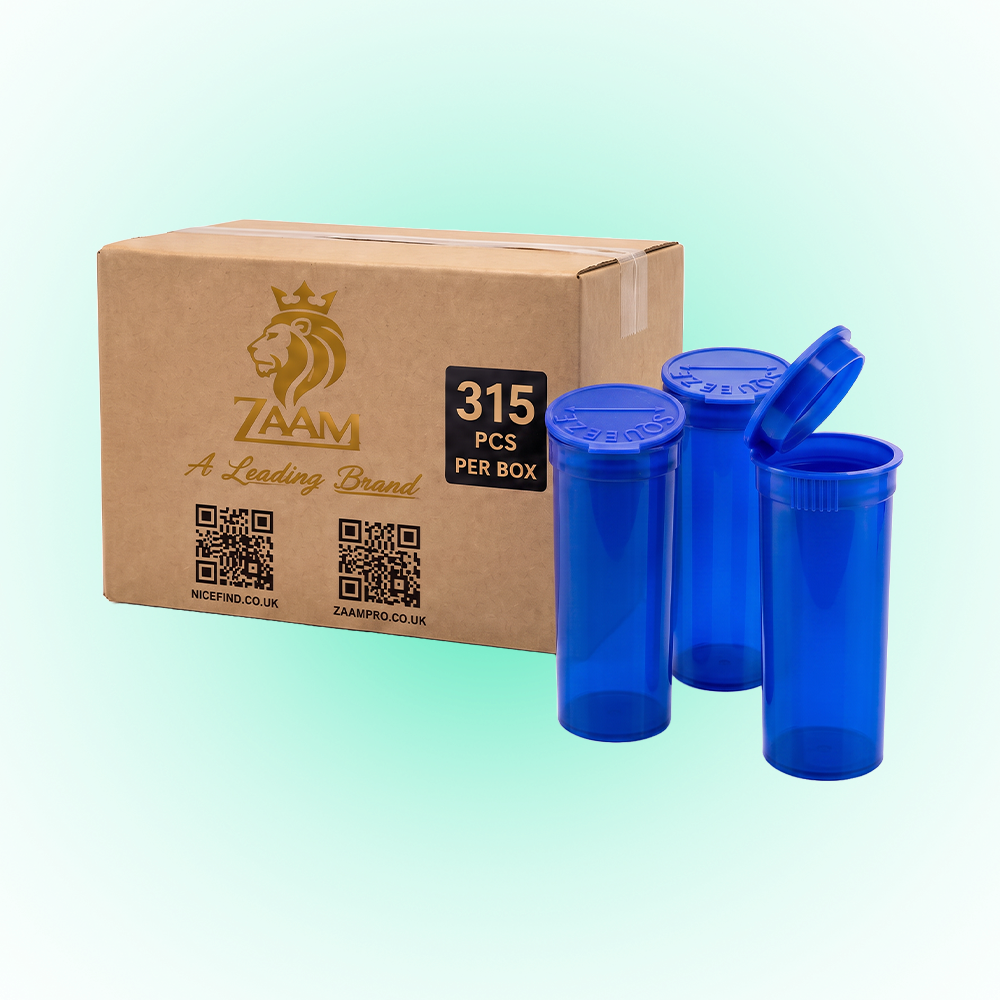 Blue 13 Dram Pop Top Containers Version Z – 80mm x 30mm PP Plastic Storage Pots, 315 Pack