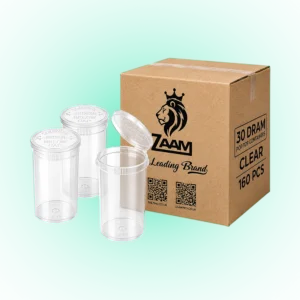Clear 30 Dram Pop Top Containers – 160 Pcs | PP Plastic Squeeze-to-Open Storage Tubes, 70mm x 47mm