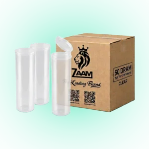 Clear 60 Dram Pop Top Containers – 75 Pack | PP Plastic | 13.5 x 4.5 cm