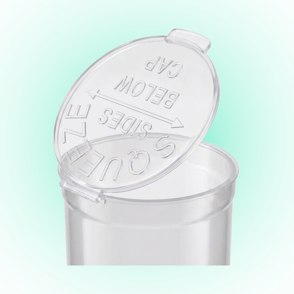 Clear 60 Dram Pop Top Containers – 75 Pack | PP Plastic | 13.5 x 4.5 cm