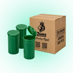 Green 30 Dram Pop Top Containers – 160 Pcs | PP Plastic Squeeze-to-Open Storage Tubes, 70mm x 47mm