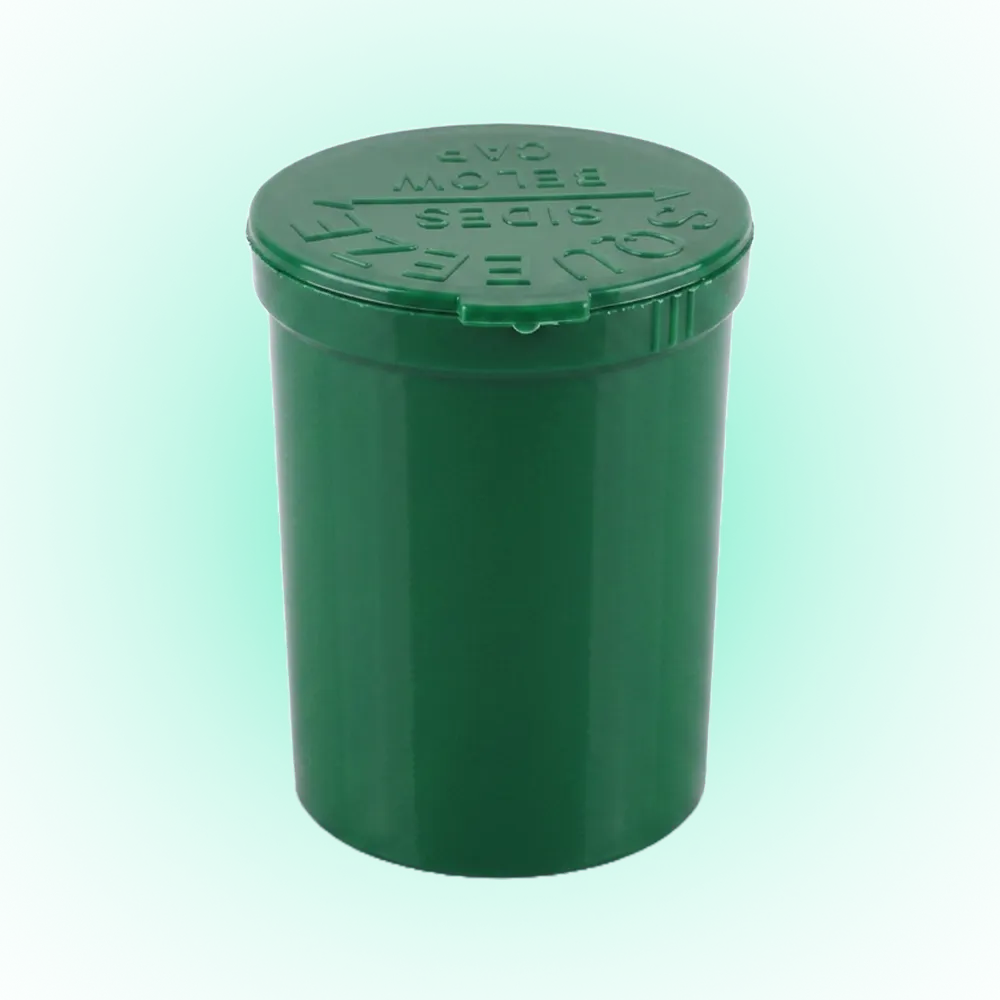 Green 30 Dram Pop Top Containers – 160 Pcs | PP Plastic Squeeze-to-Open Storage Tubes, 70mm x 47mm