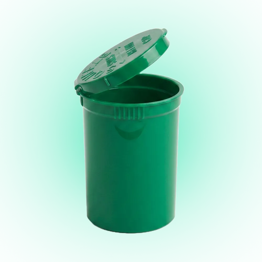 Green 30 Dram Pop Top Containers – 160 Pcs | PP Plastic Squeeze-to-Open Storage Tubes, 70mm x 47mm